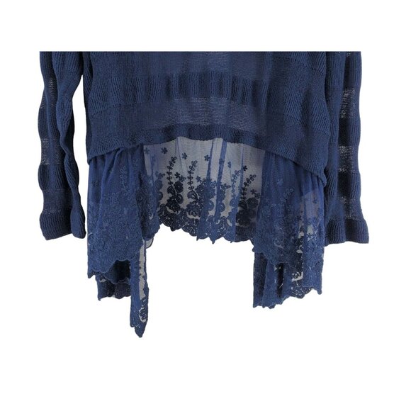 2 Motherhood Maternity Cardigan Women Size XL Cream Blue Lace Bottom - Picture 6 of 12